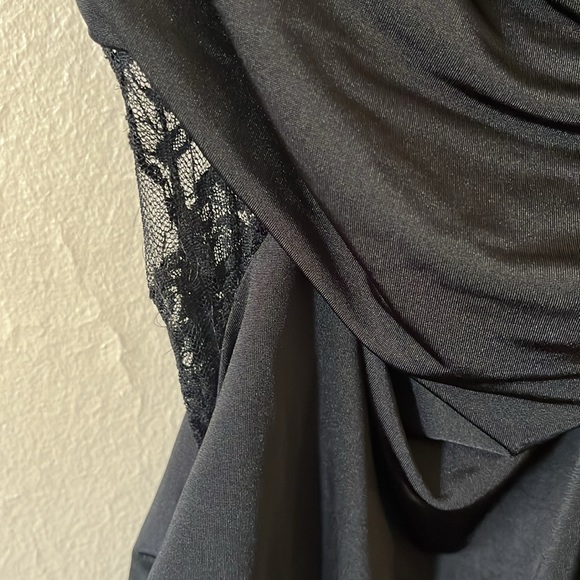 Mystic Black Body-con Sleeveless Lace Drape Ruched Clubbing Dress S - Picture 4 of 8